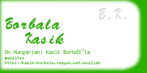 borbala kasik business card